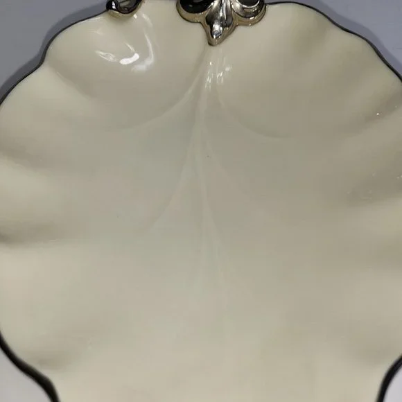 Lenox Candy Trinket Jewelry Dish Leaf With Silver Trim Vintage USA Home Decor - Picture 15 of 16